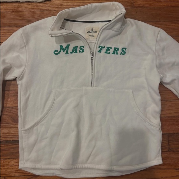 Authentic Masters White Quarter-Zip Pullover Size S NEVER WORN - Picture 1 of 3